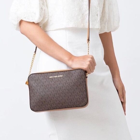 MICHAEL KORS Jet Set east west CROSSBODY Messenger Shoulder Handbag Signature - Picture 13 of 14